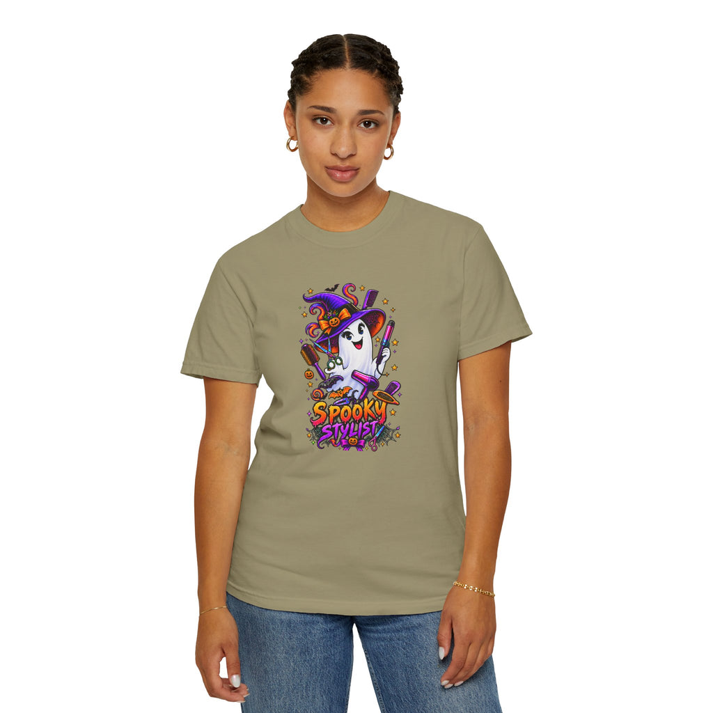 Spooky Stylist Halloween Tee – Adult Unisex Beauty Salon Party Shirt