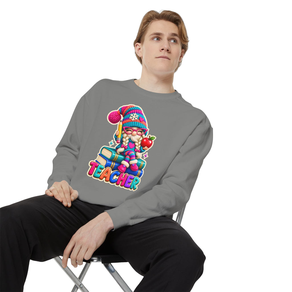 Teacher Gnome Book Lover Holiday Sweatshirt