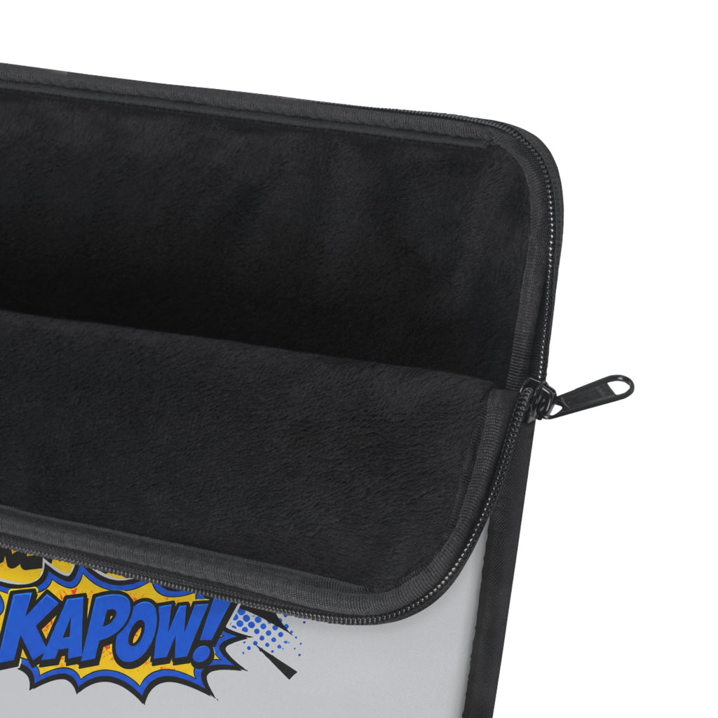 Teacher Superpower -  Vintage Newsprint Gray Laptop and iPad Sleeve