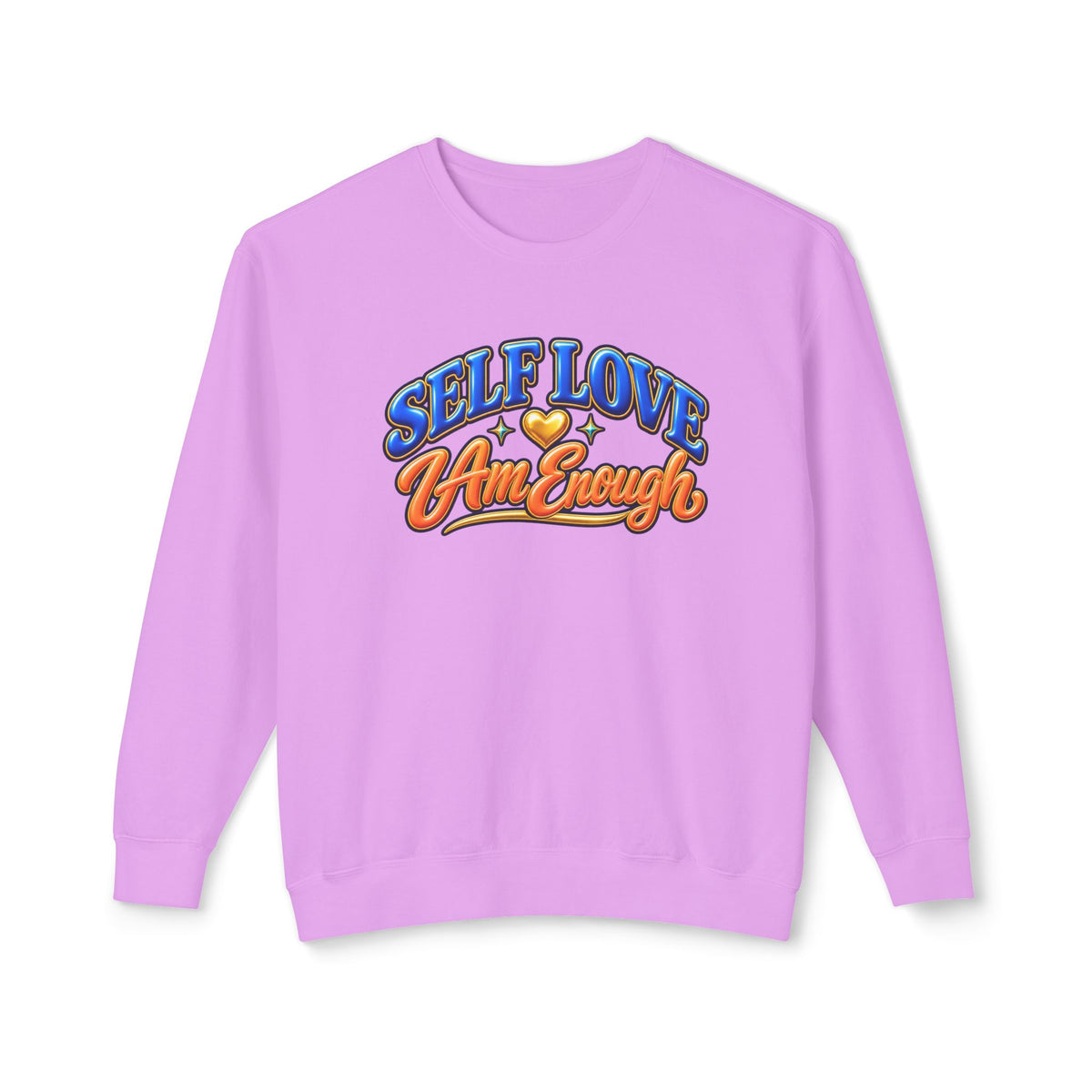 Self Love "I Am Enough" Crewneck Sweatshirt — Retro Positive Message Pullover