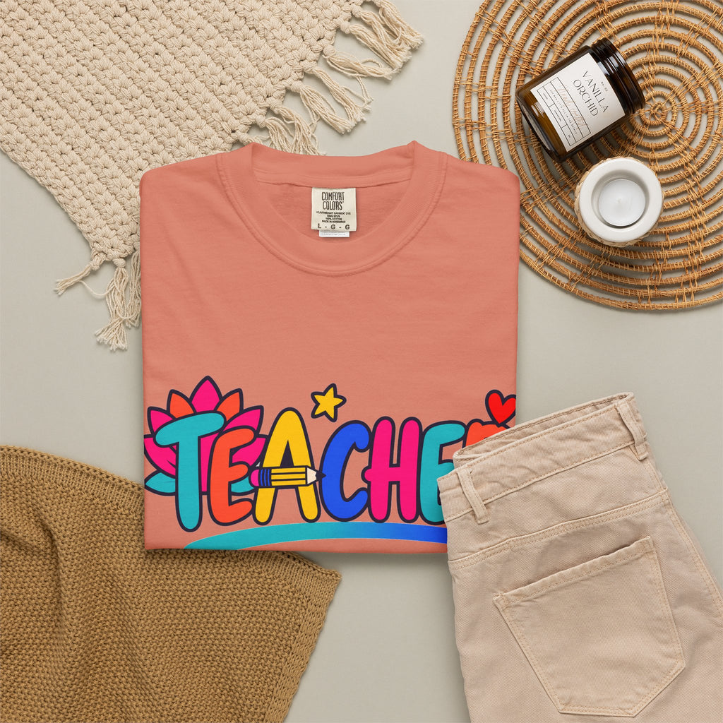 Colorful Teacher Comfort Colors® Heavyweight Tee 🍎✏️