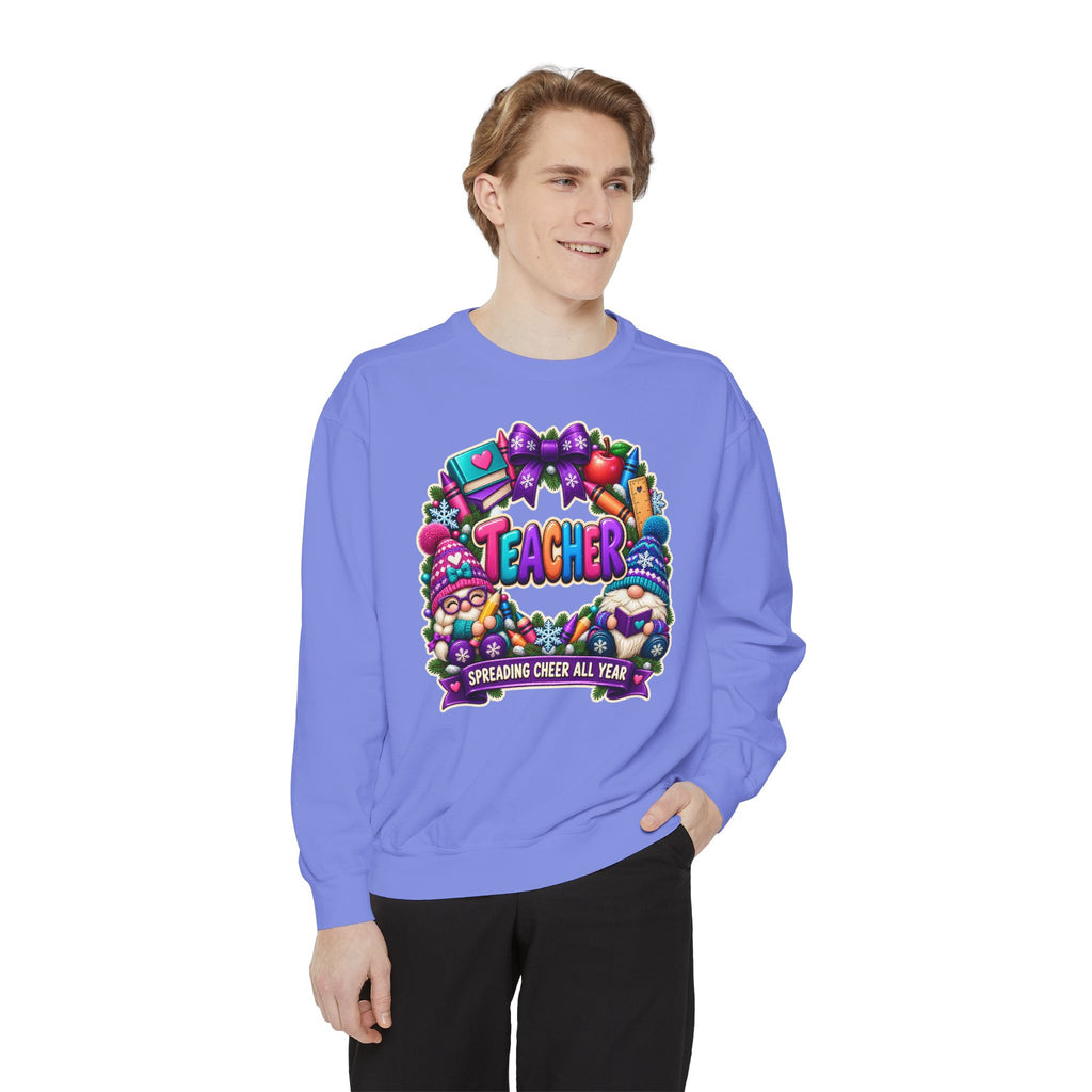 Teacher Spreading Gnomes Cheer All Year Christmas Sweatshirt