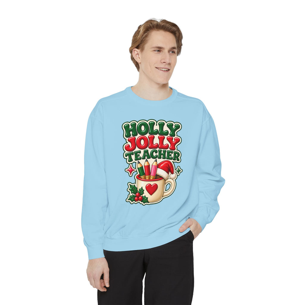 Holly Jolly Teacher Sweatshirt – Christmas Mug Holiday Teacher Gift