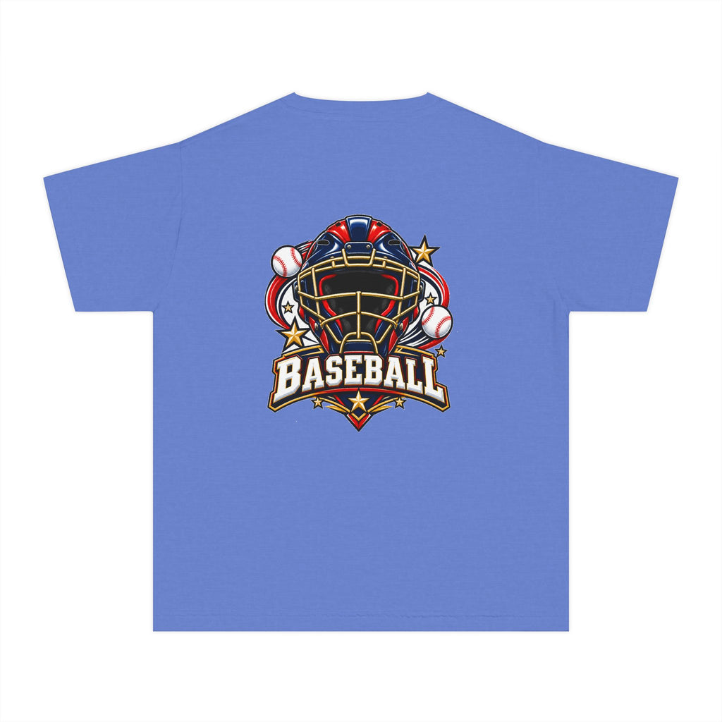 Baseball Catcher Mask Youth Tee — Patriotic Baseball Graphic T‑Shirt  ⚾