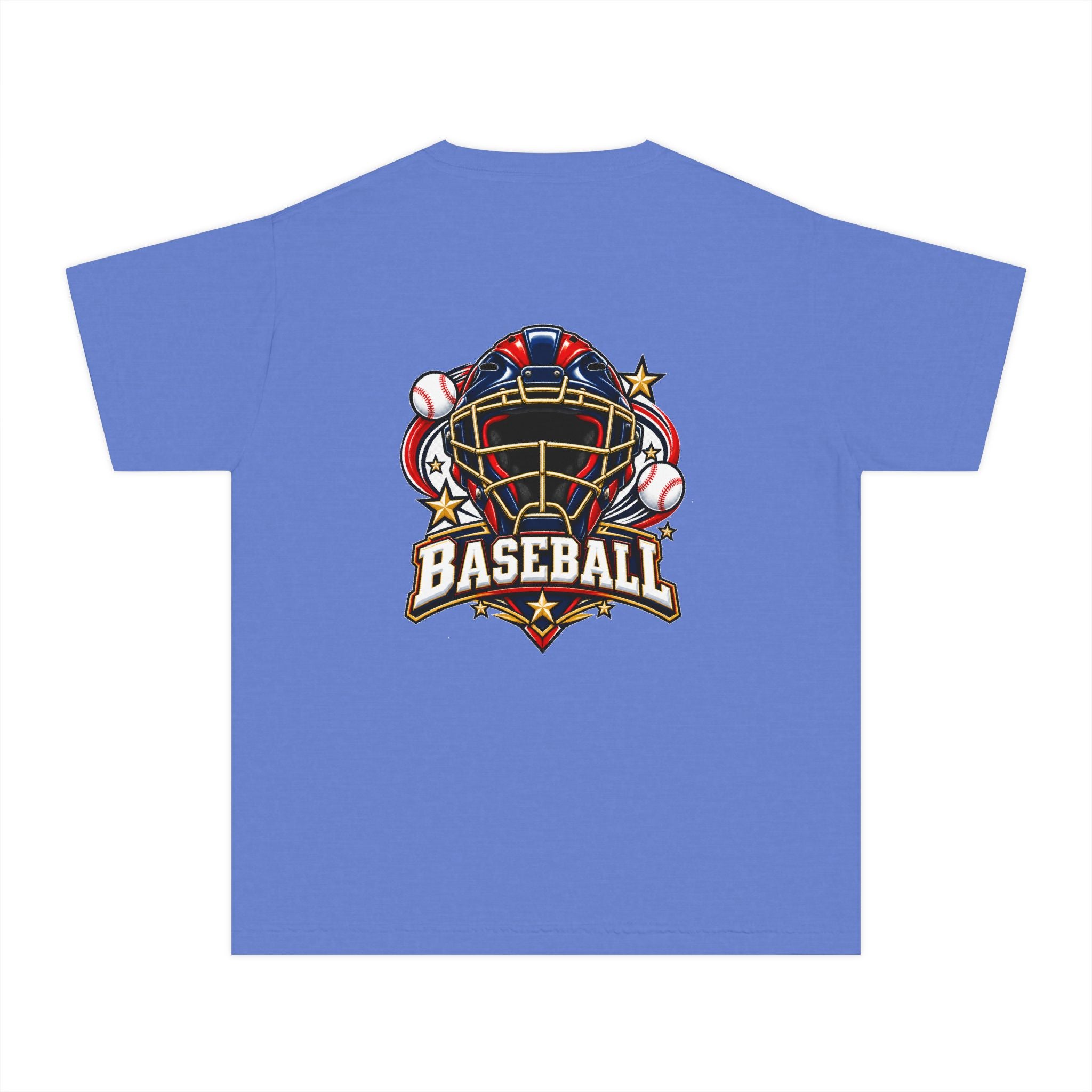 Baseball Catcher Mask Youth Tee — Patriotic Baseball Graphic T‑Shirt  ⚾