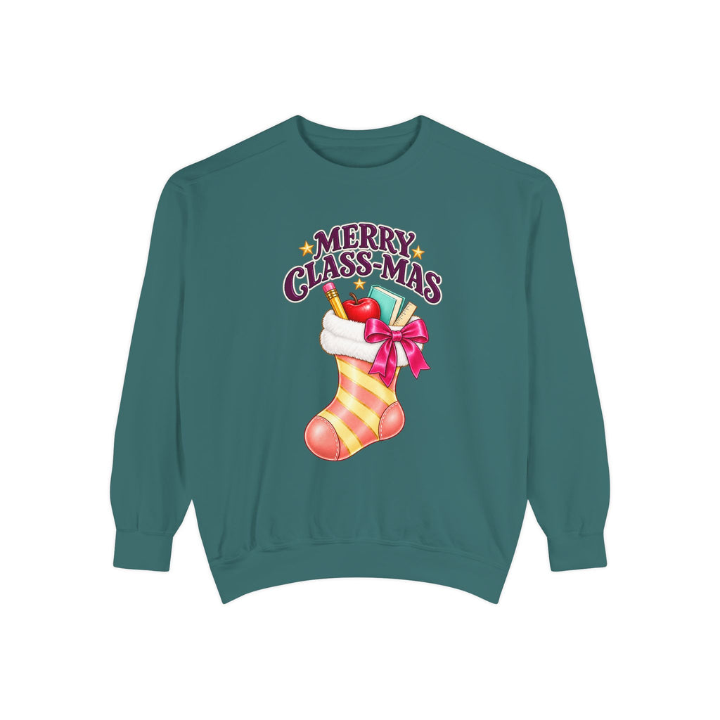 Merry Class-mas Sweatshirt – Cute Christmas Stocking Teacher Holiday Sweater