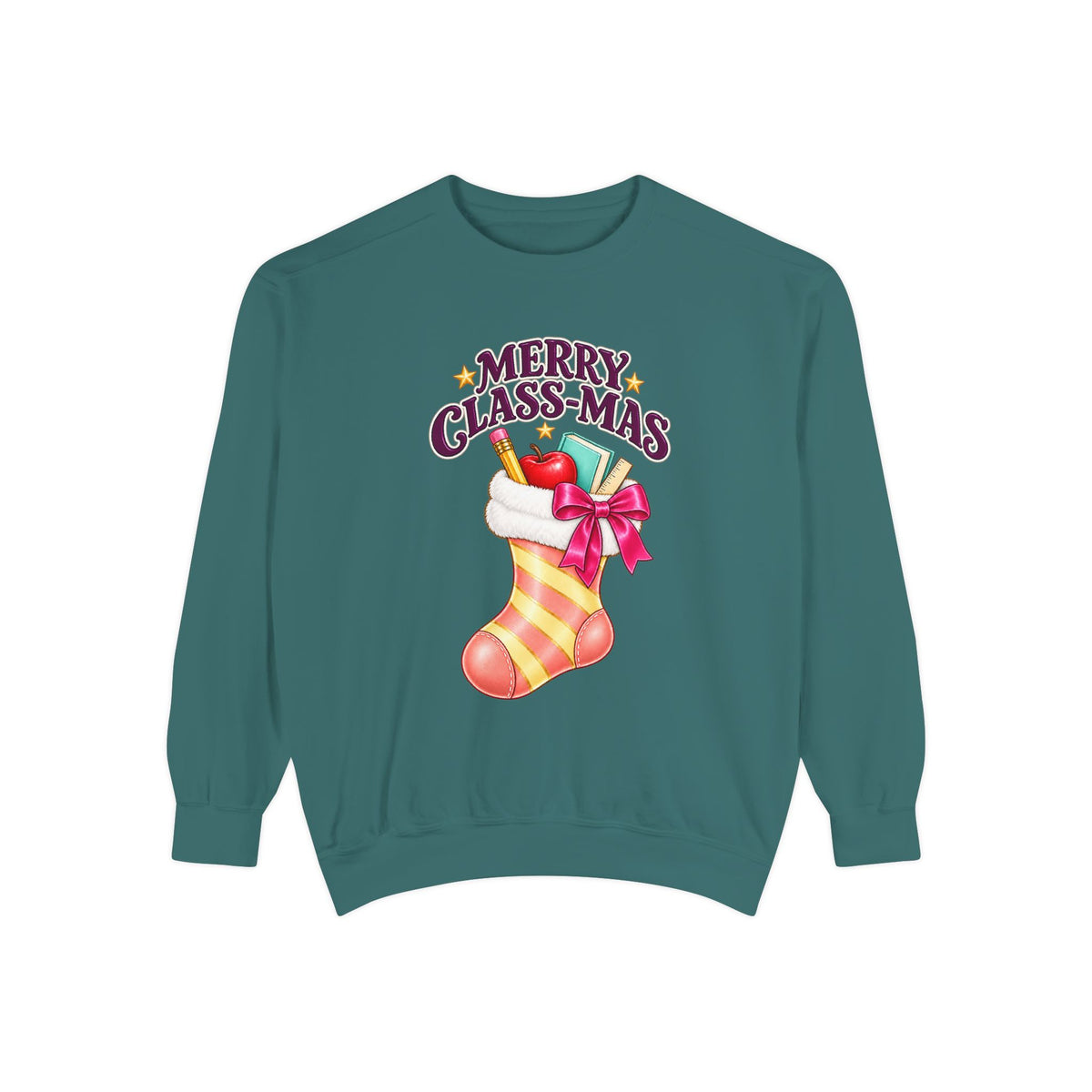 Merry Class-mas Sweatshirt – Cute Christmas Stocking Teacher Holiday Sweater