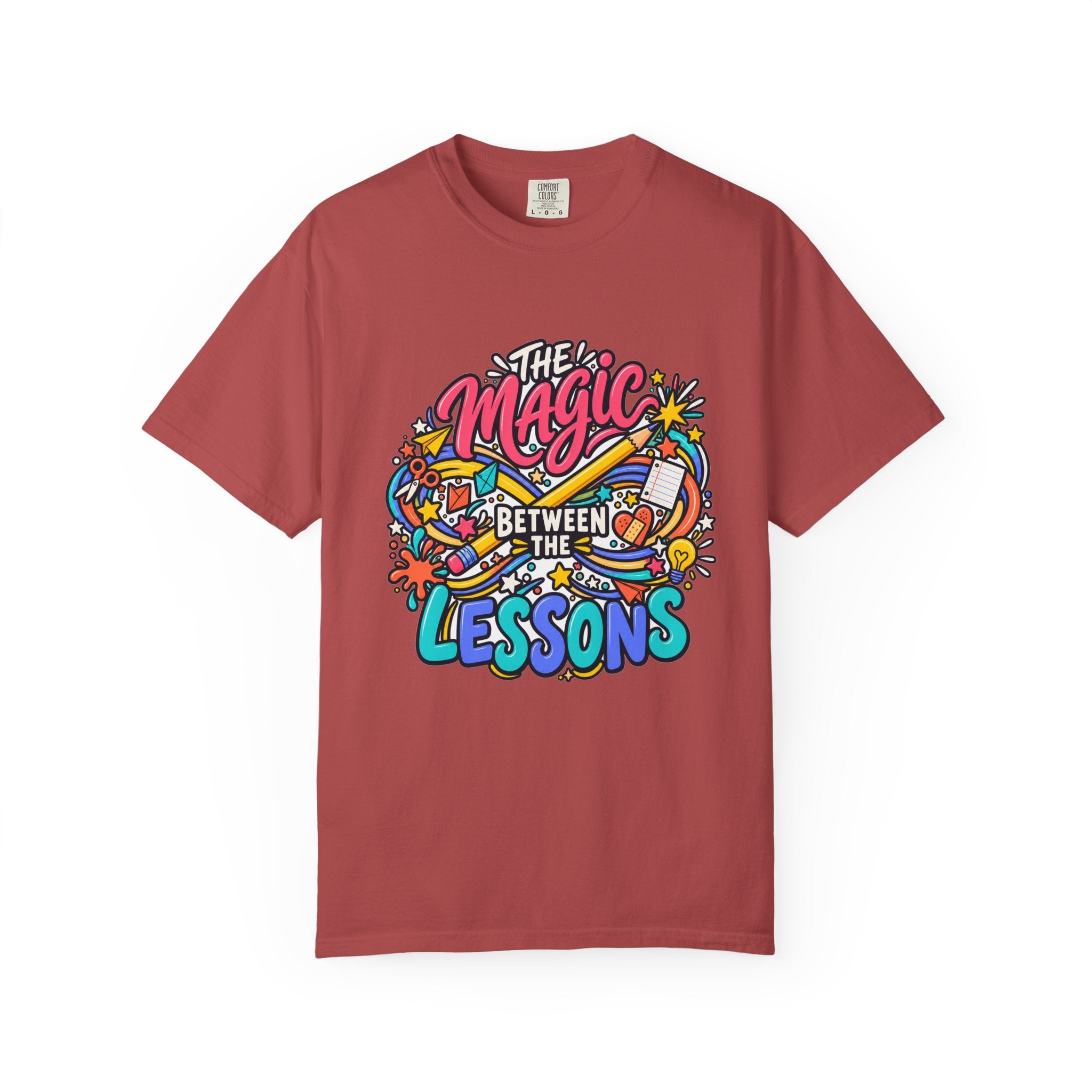 The Magic Between the Lessons Teacher Comfort Colors® Tee ✏️✨