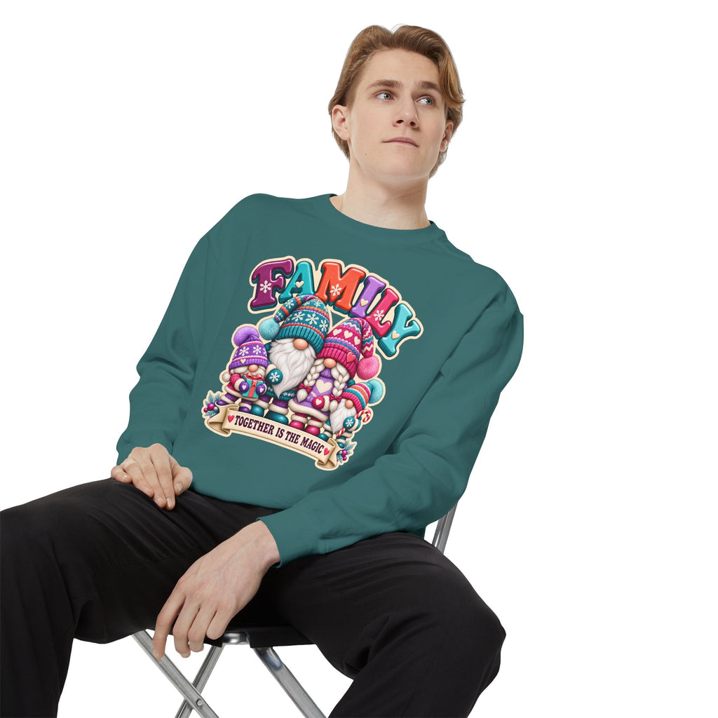 Family Gnomes "Together Is The Magic" Cozy Christmas Sweatshirt