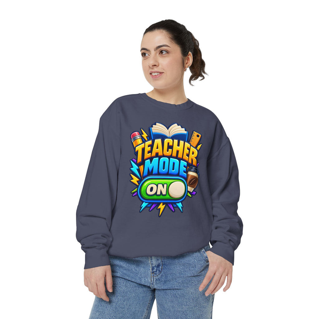 Teacher Mode On Sweatshirt 📚☕ | Funny Teacher Crewneck