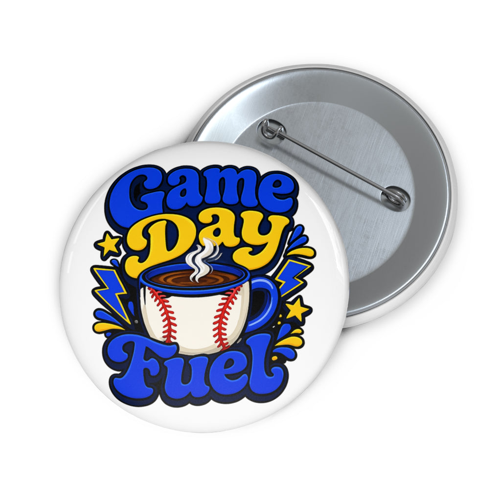 "Game Day Fuel" Coffee and Baseball Fan Button