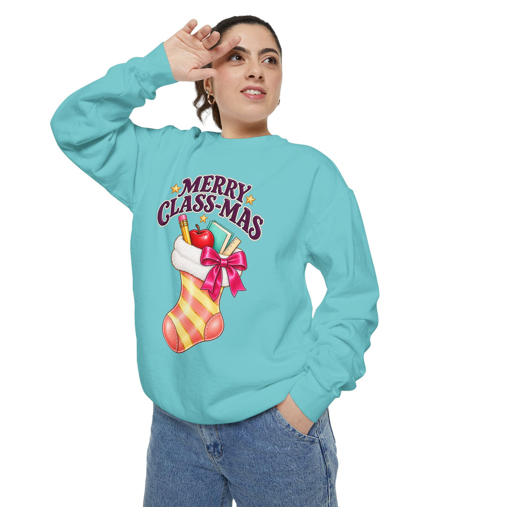 Merry Class-mas Sweatshirt – Cute Christmas Stocking Teacher Holiday Sweater