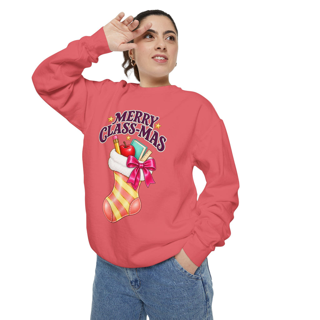 Merry Class-mas Sweatshirt – Cute Christmas Stocking Teacher Holiday Sweater