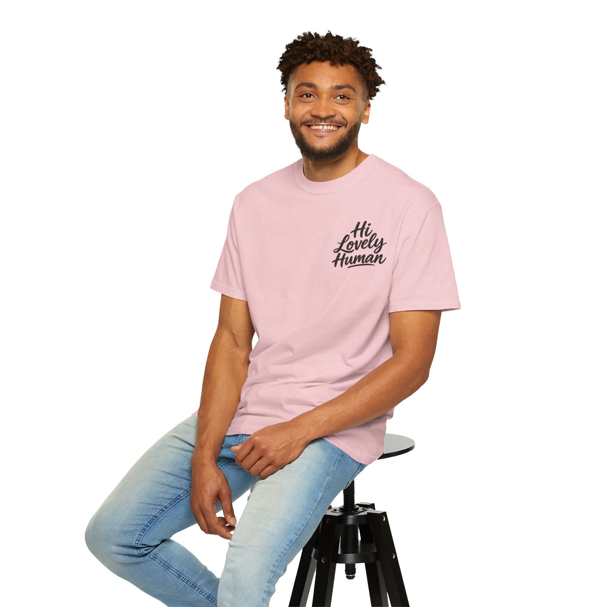 Hi Lovely Human T-Shirt – Positive Message Front & Back Adult Tee