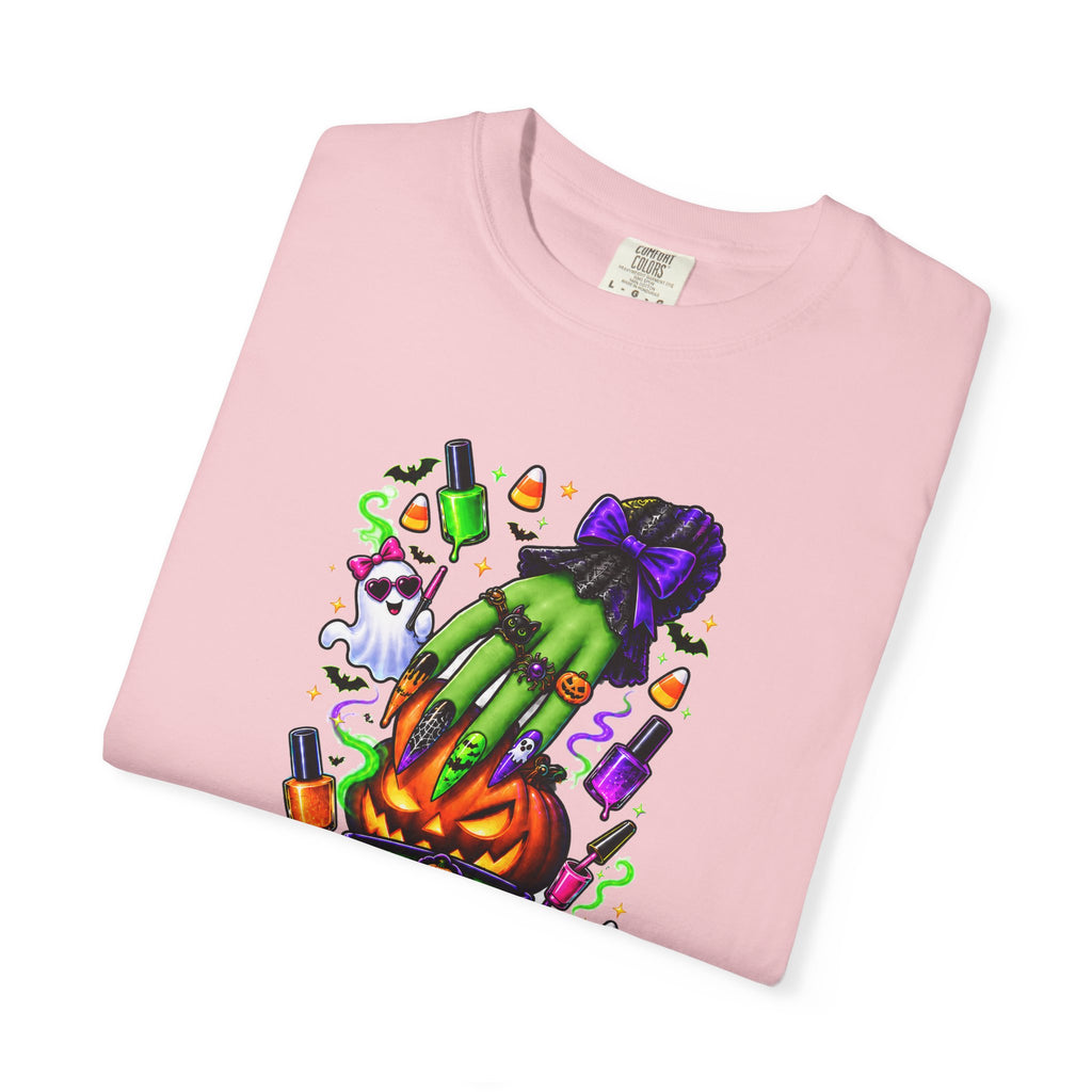 Nail Witch Halloween Tee – Adult Unisex Nail Tech & Beauty Salon Shirt