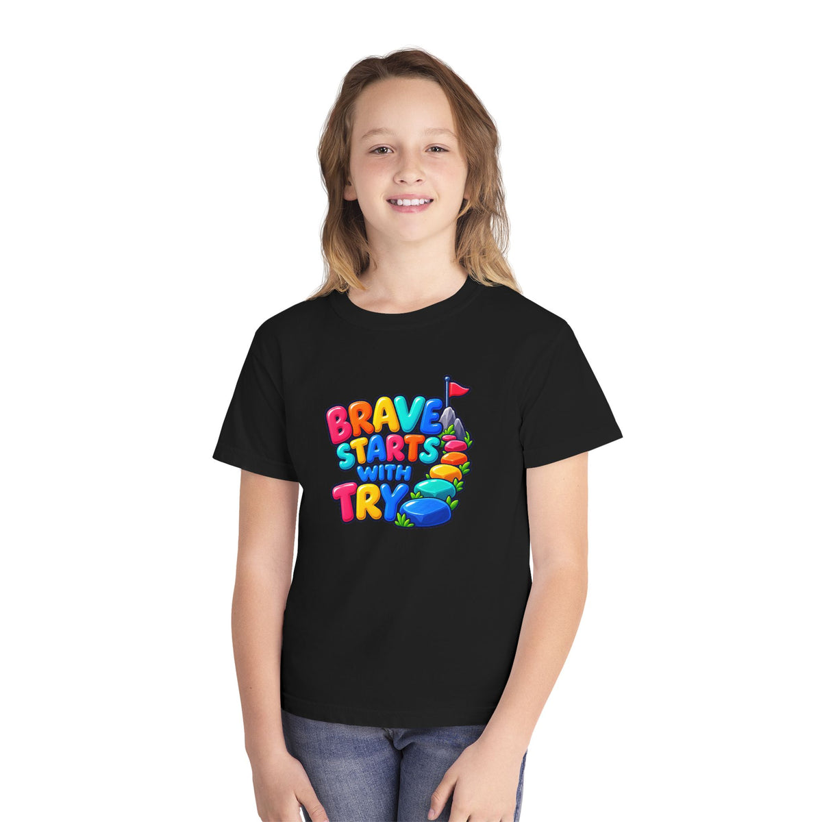 🏔️ Brave Starts With Try Youth Tee