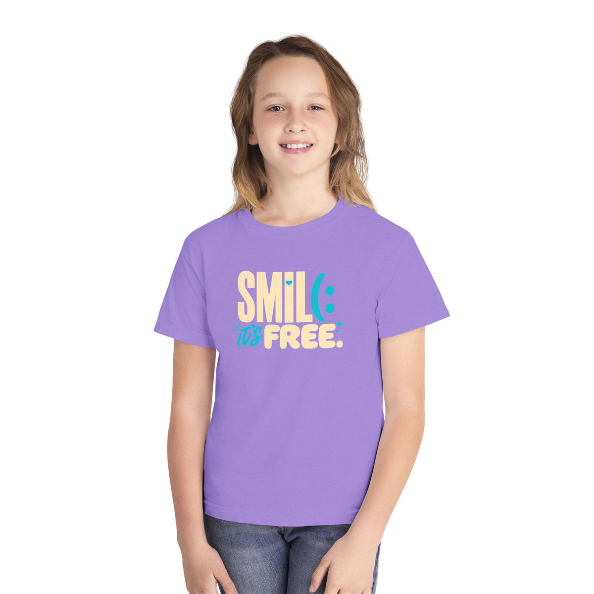 SMILE IT’S FREE! Youth Garment-Dyed Tee