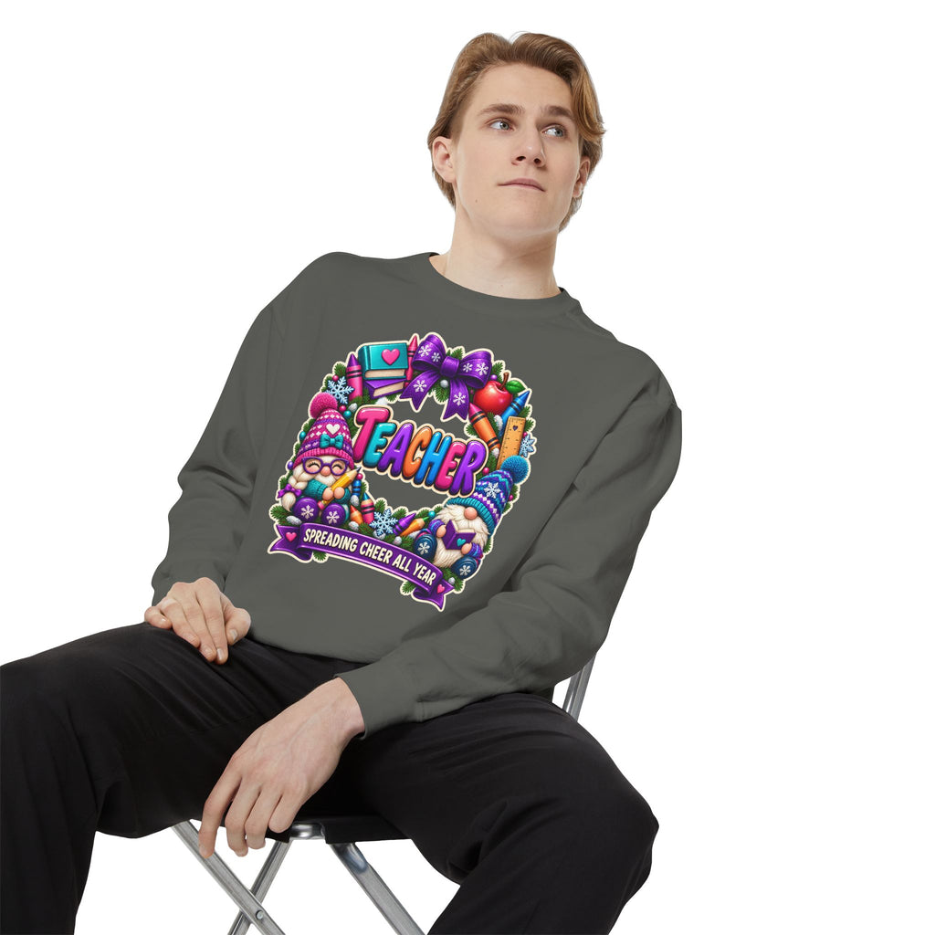 Teacher Spreading Gnomes Cheer All Year Christmas Sweatshirt