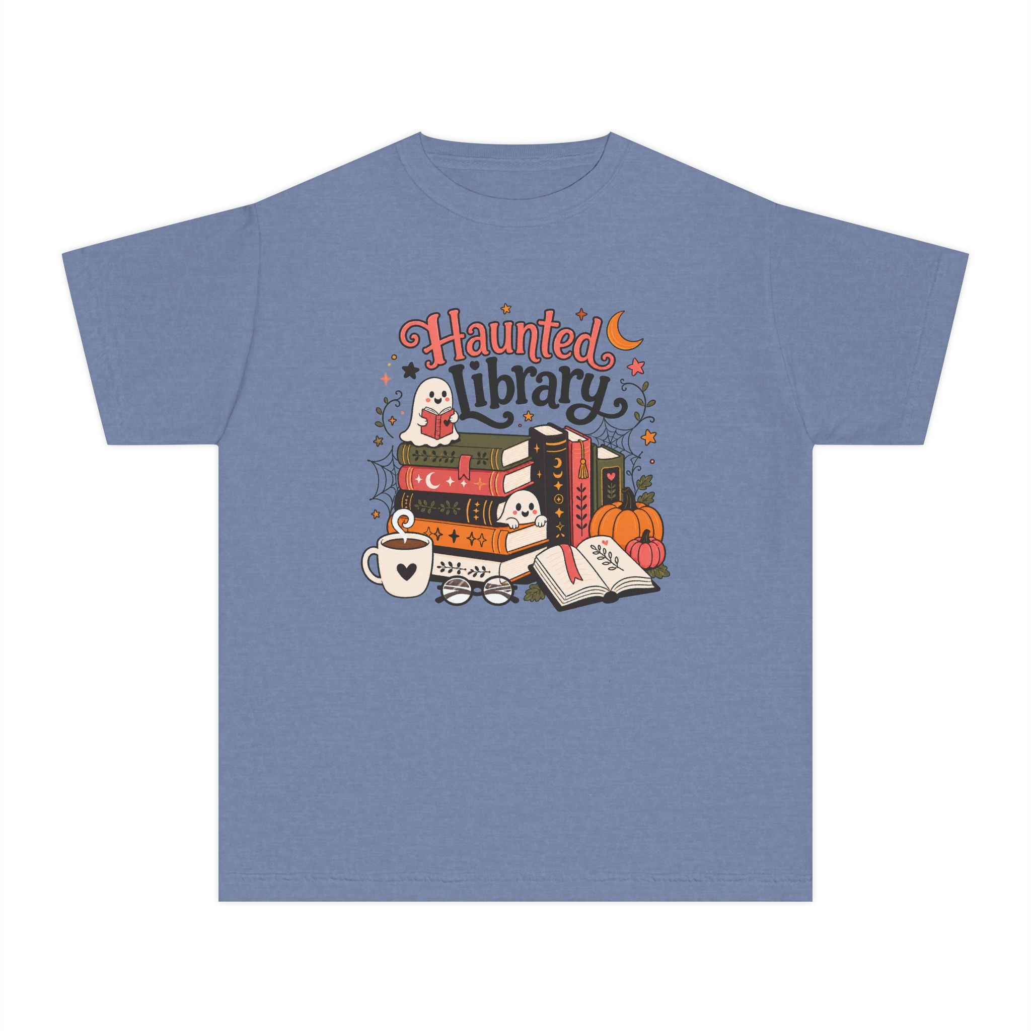 Haunted Library Youth Retro Tee 🎃📚