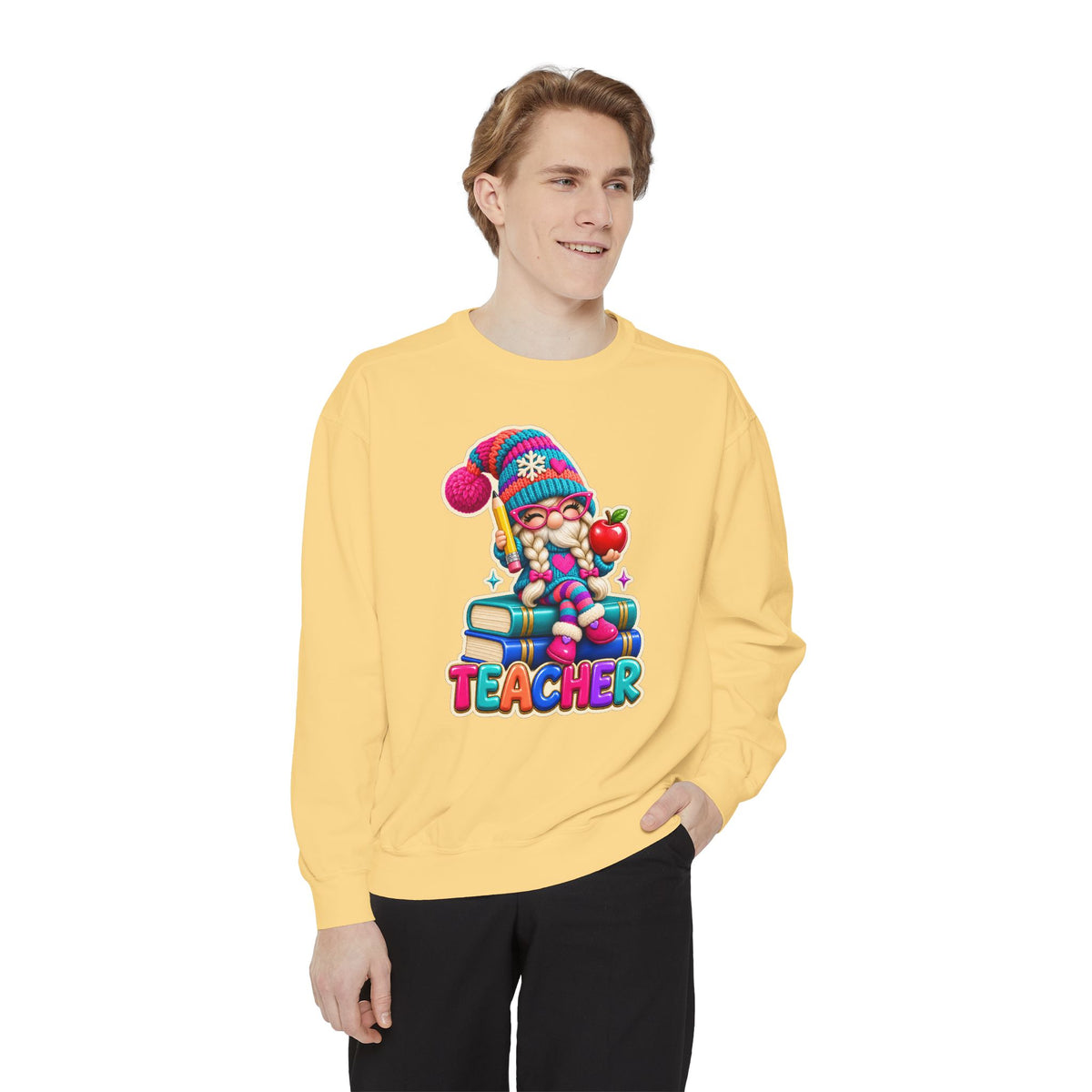 Teacher Gnome Book Lover Holiday Sweatshirt