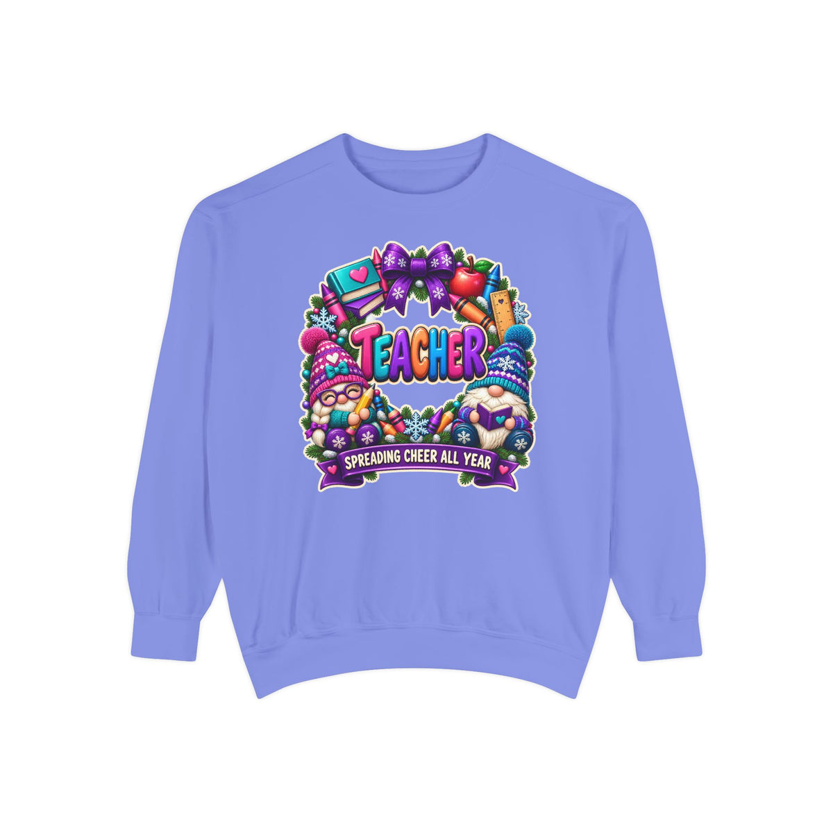 Teacher Spreading Gnomes Cheer All Year Christmas Sweatshirt