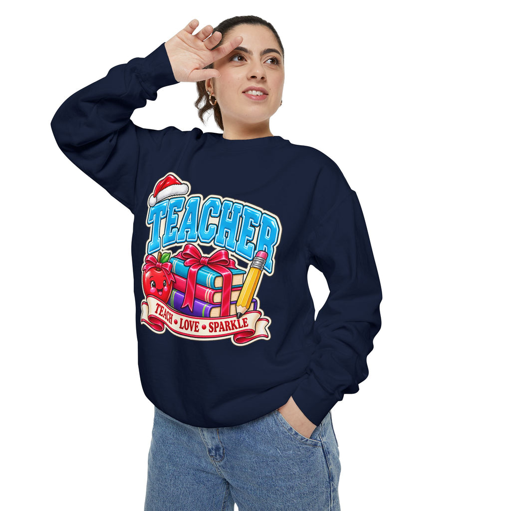 Teach • Love • Sparkle Christmas Teacher Sweatshirt