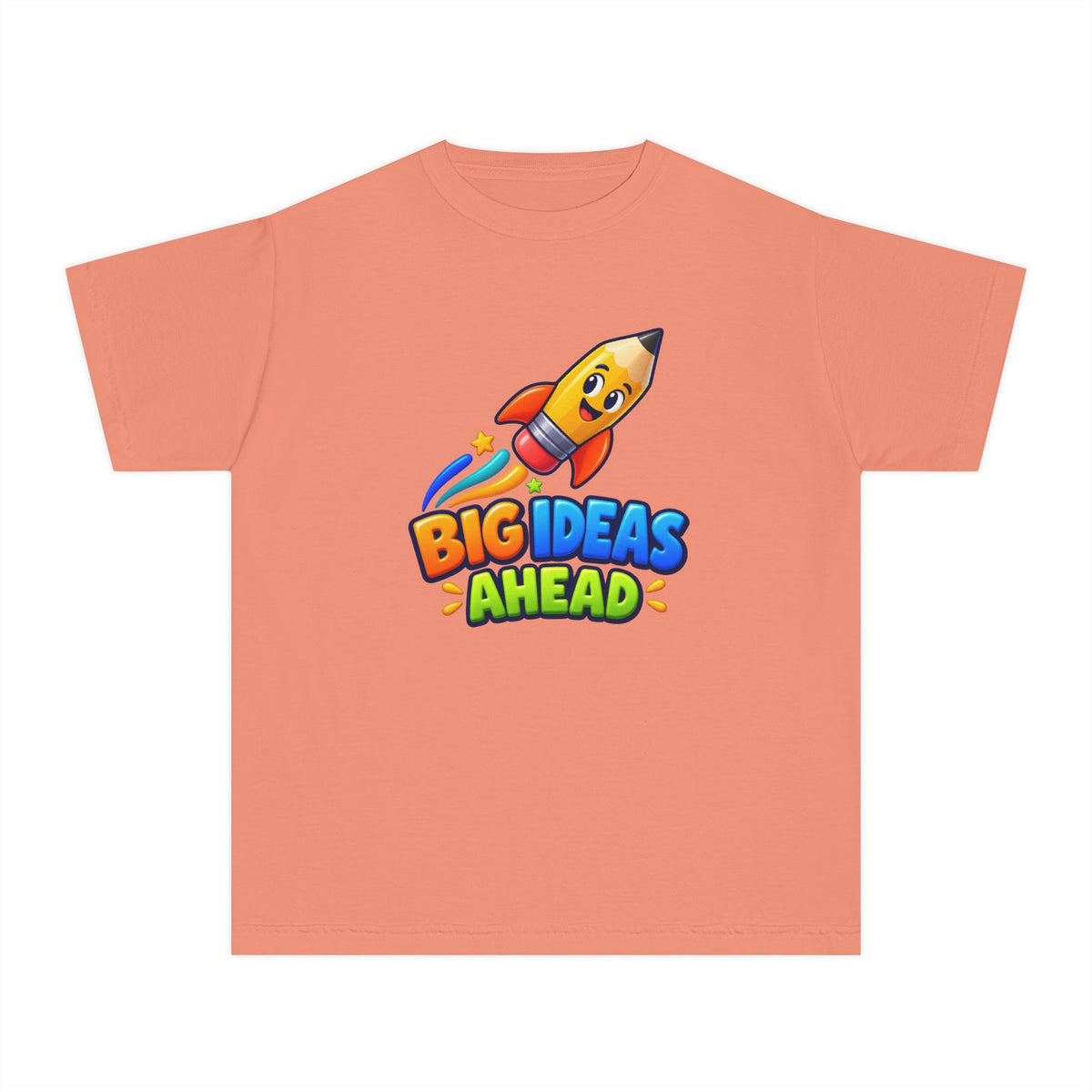 🚀 Big Ideas Ahead Rocket Pencil Kids Tee