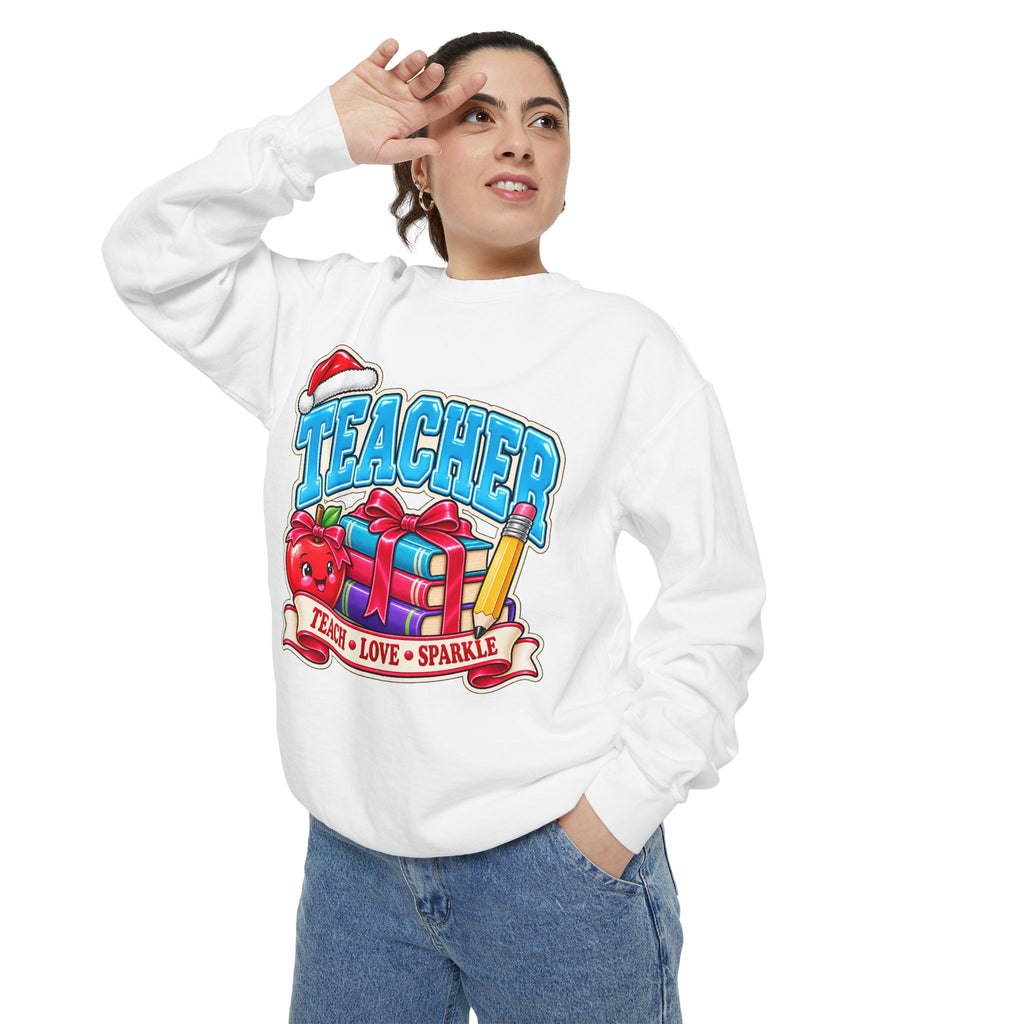 Teach • Love • Sparkle Christmas Teacher Sweatshirt