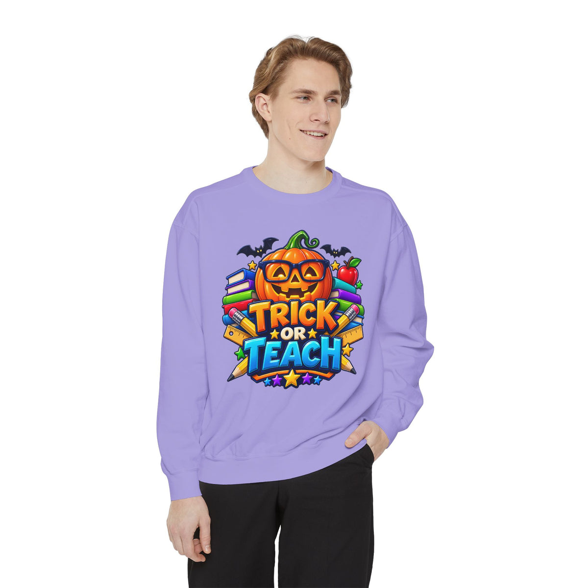 Trick or Teach Halloween Teacher Sweatshirt 🎃📚 | Pumpkin School Crewneck