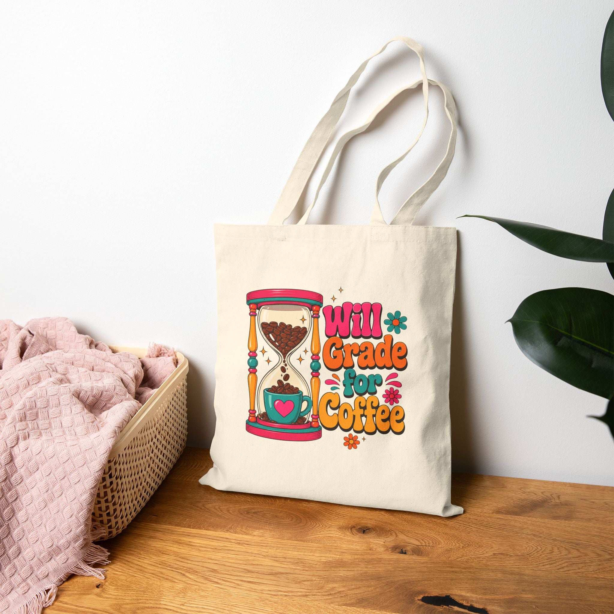 Will Grade for Coffee Retro - Canvas Tote Bag