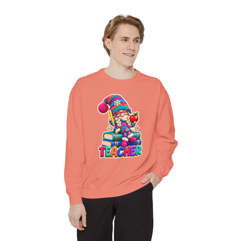 Teacher Gnome Book Lover Holiday Sweatshirt
