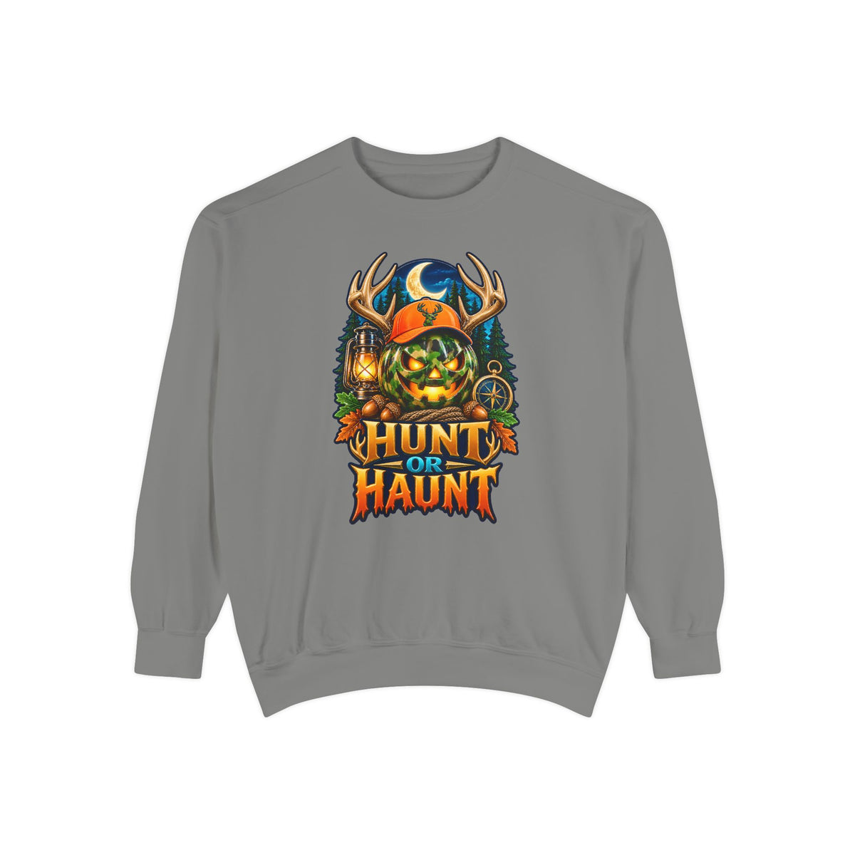 Hunt or Haunt Halloween Sweatshirt 🎃🍂 | Pumpkin Outdoor Crewneck