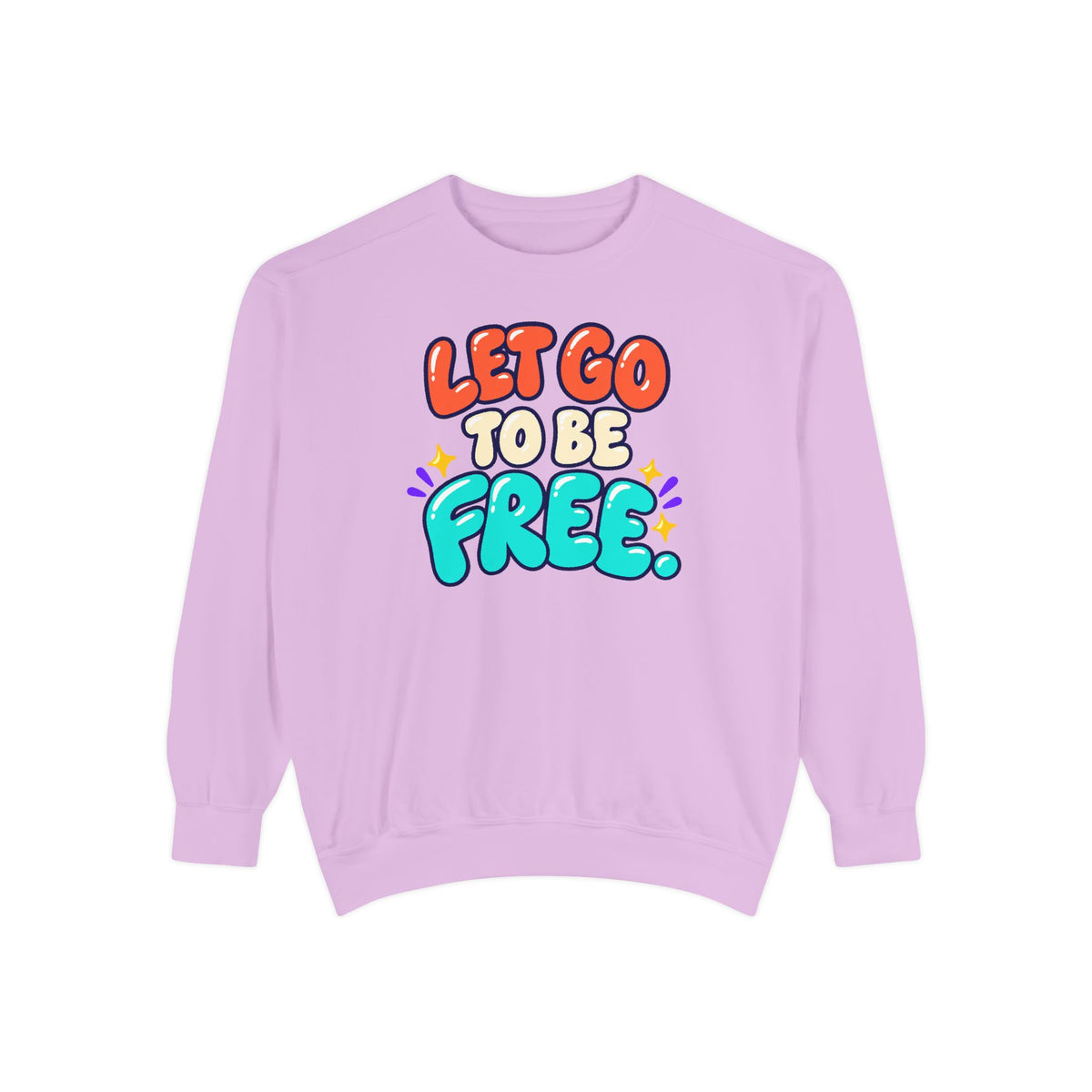 Let Go to Be Free Relaxed-Fit Sweatshirt — Lavender & Gray