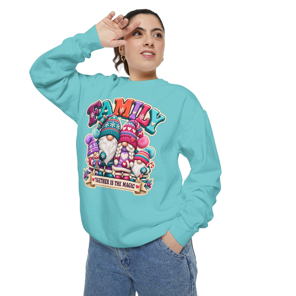 Family Gnomes "Together Is The Magic" Cozy Christmas Sweatshirt