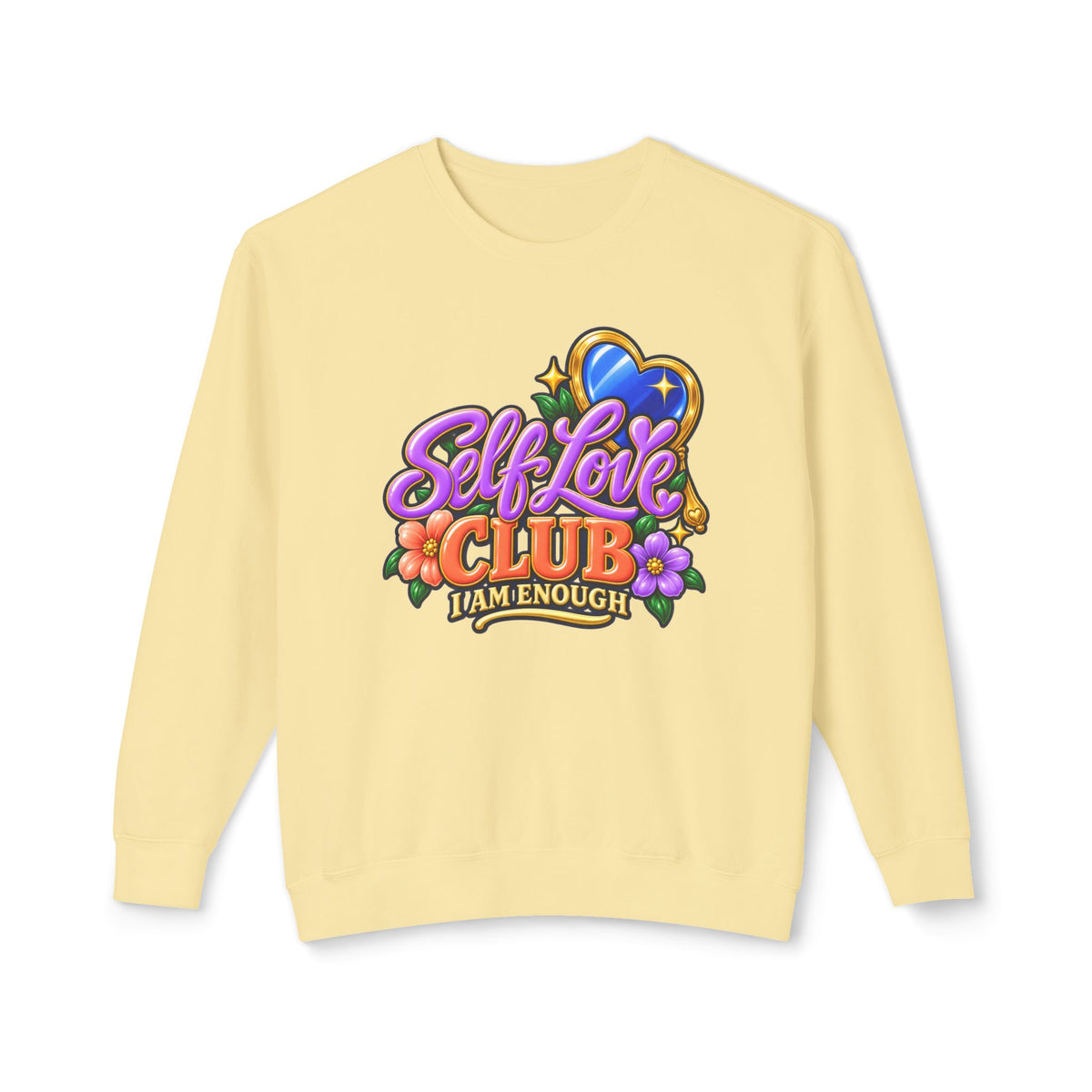 Self Love Club Sweatshirt — "I Am Enough" Graphic Crewneck 💙✨