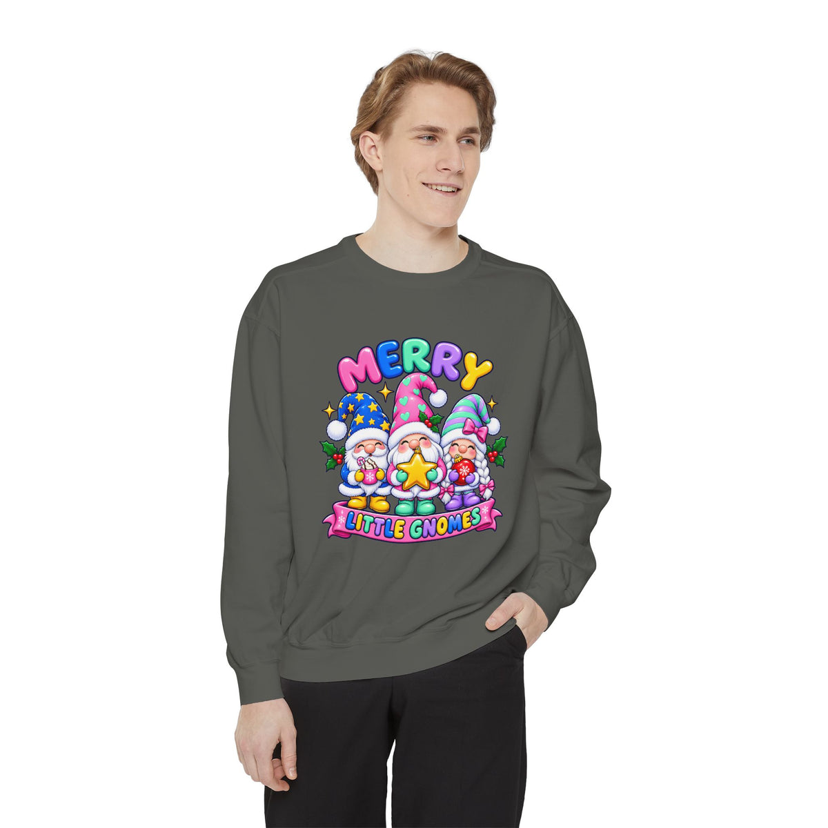 Merry Little Gnomes Sweatshirt Cute Christmas Holiday Crewneck
