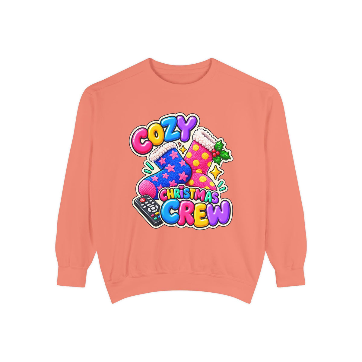 Cozy Christmas Crew Crewneck Sweatshirt 🧦🎄📺
