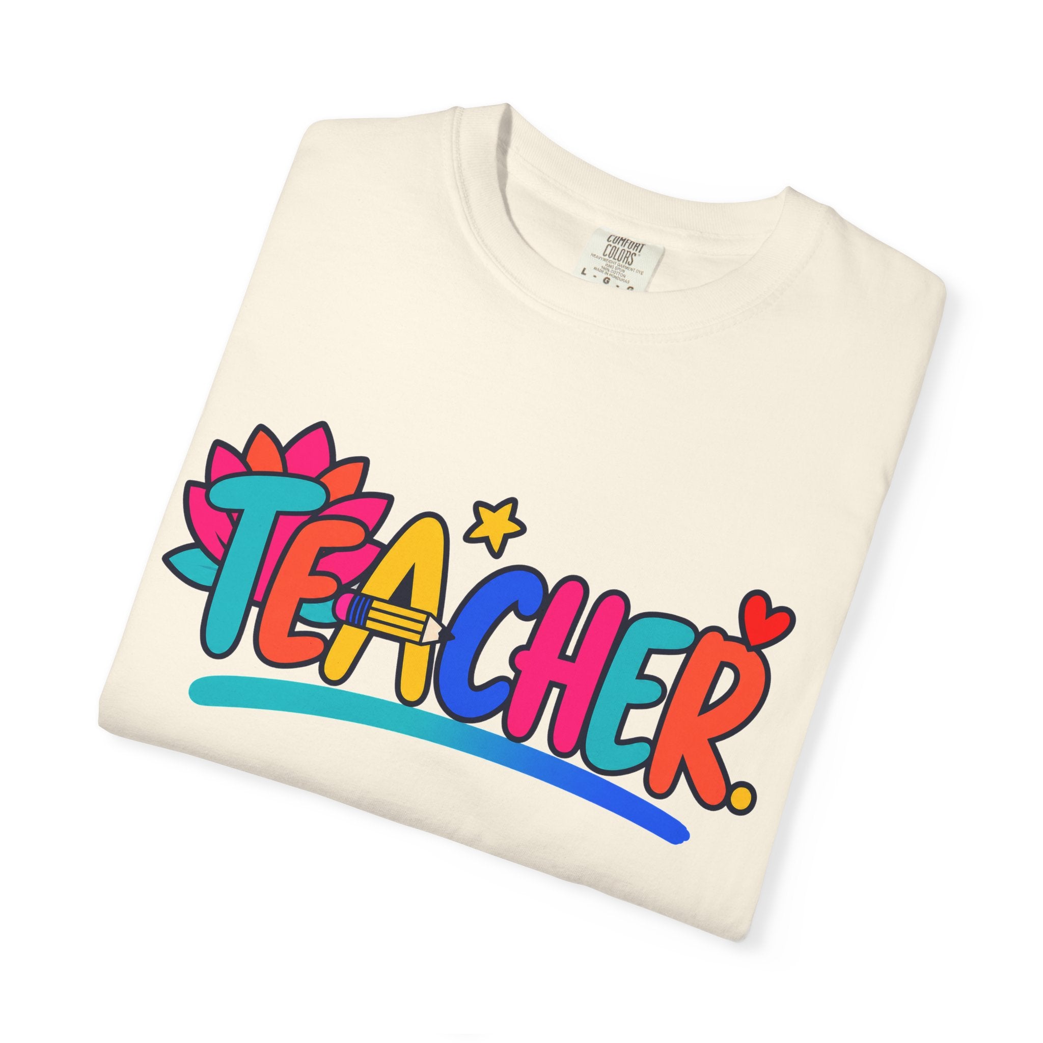 Colorful Teacher Comfort Colors® Heavyweight Tee 🍎✏️