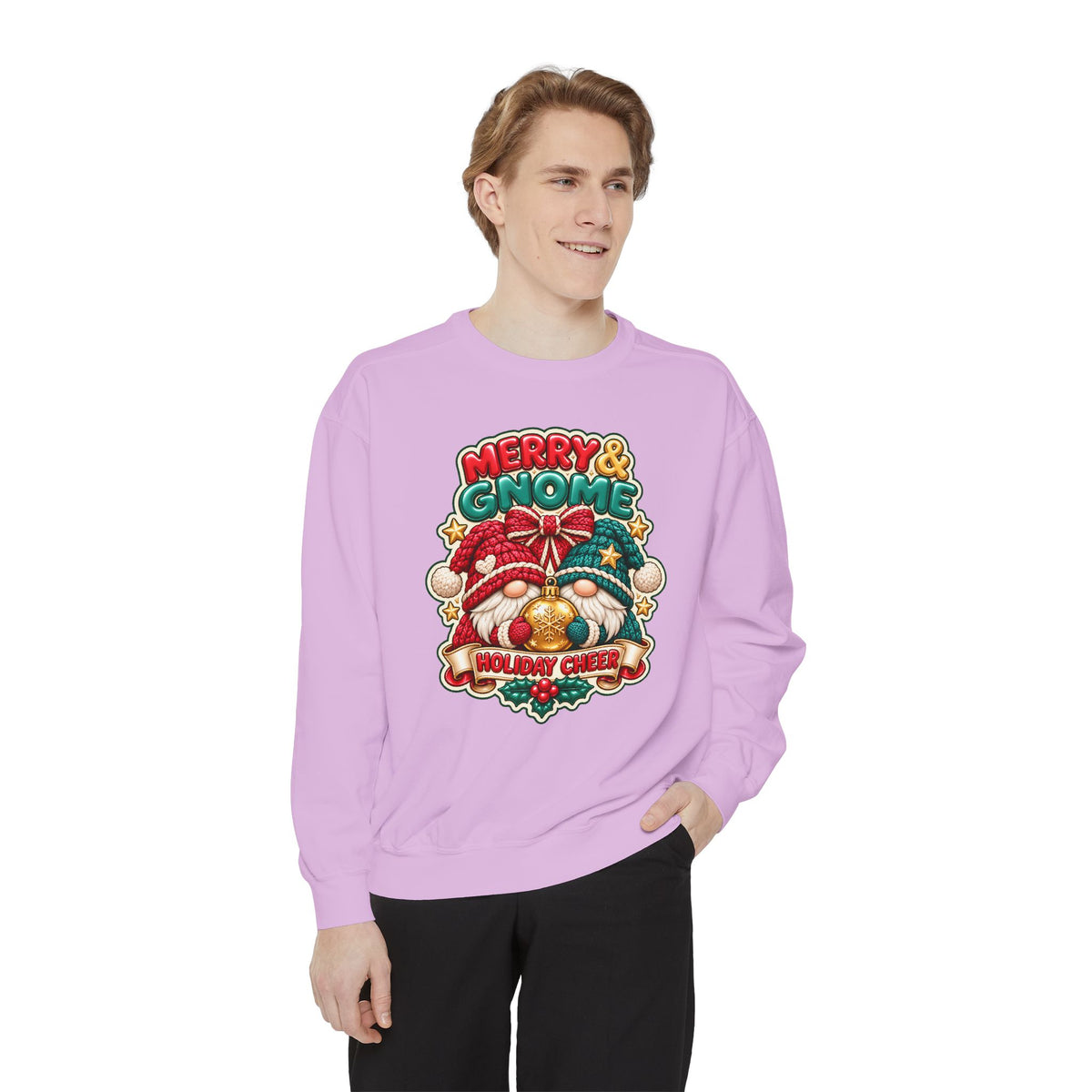 Merry and Gnome Holiday Cheer Sweatshirt — Cute Christmas Design