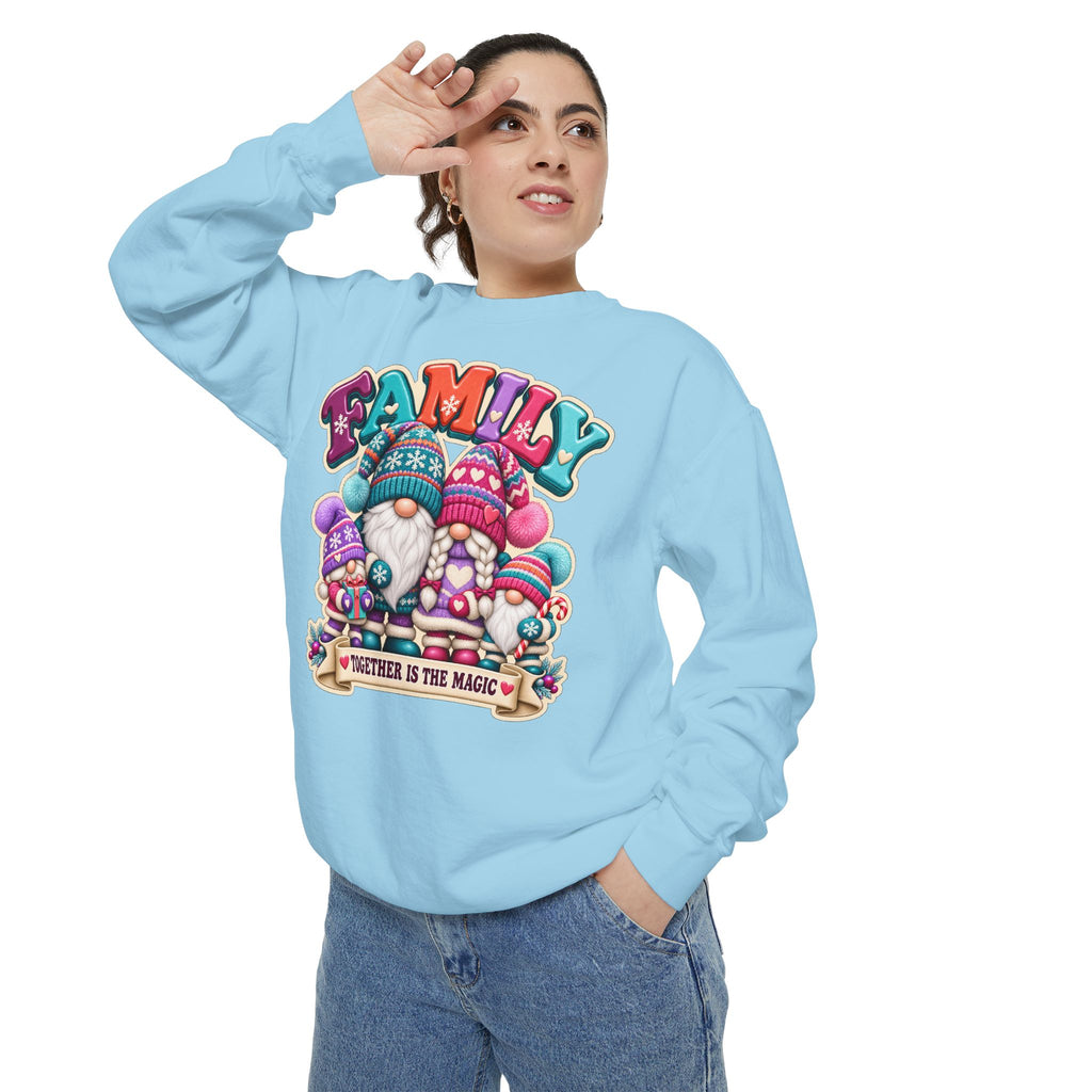 Family Gnomes "Together Is The Magic" Cozy Christmas Sweatshirt