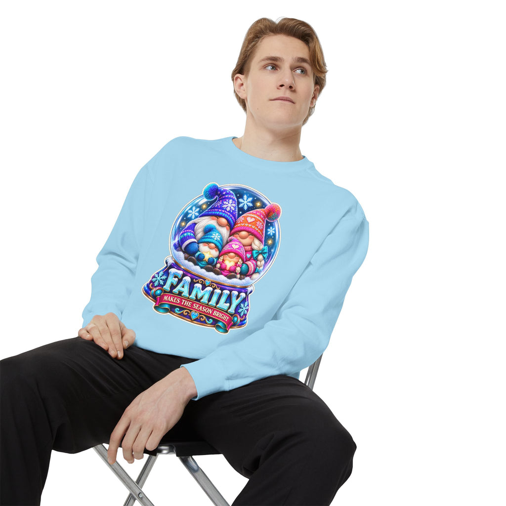 Family Gnome Christmas Sweatshirt "Family Makes the Season Bright"
