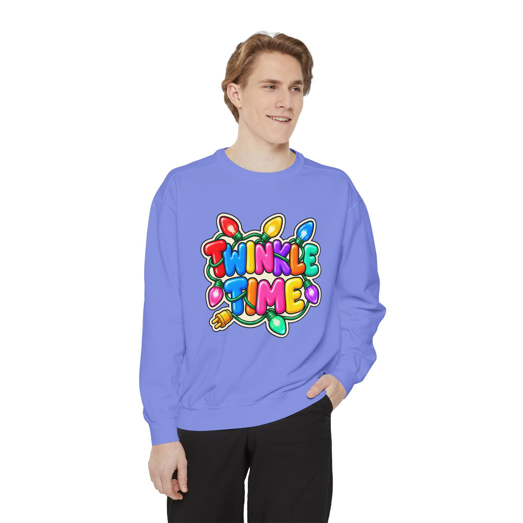 Twinkle Time Christmas - Colorful Holiday Light Graphic  Sweatshirt