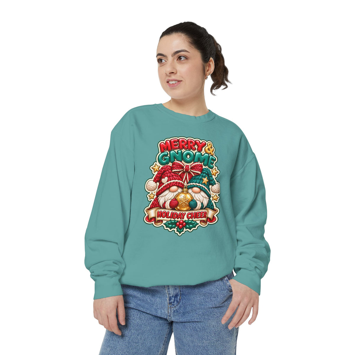 Merry and Gnome Holiday Cheer Sweatshirt — Cute Christmas Design