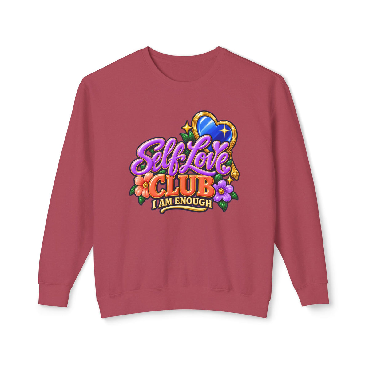 Self Love Club Sweatshirt — "I Am Enough" Graphic Crewneck 💙✨