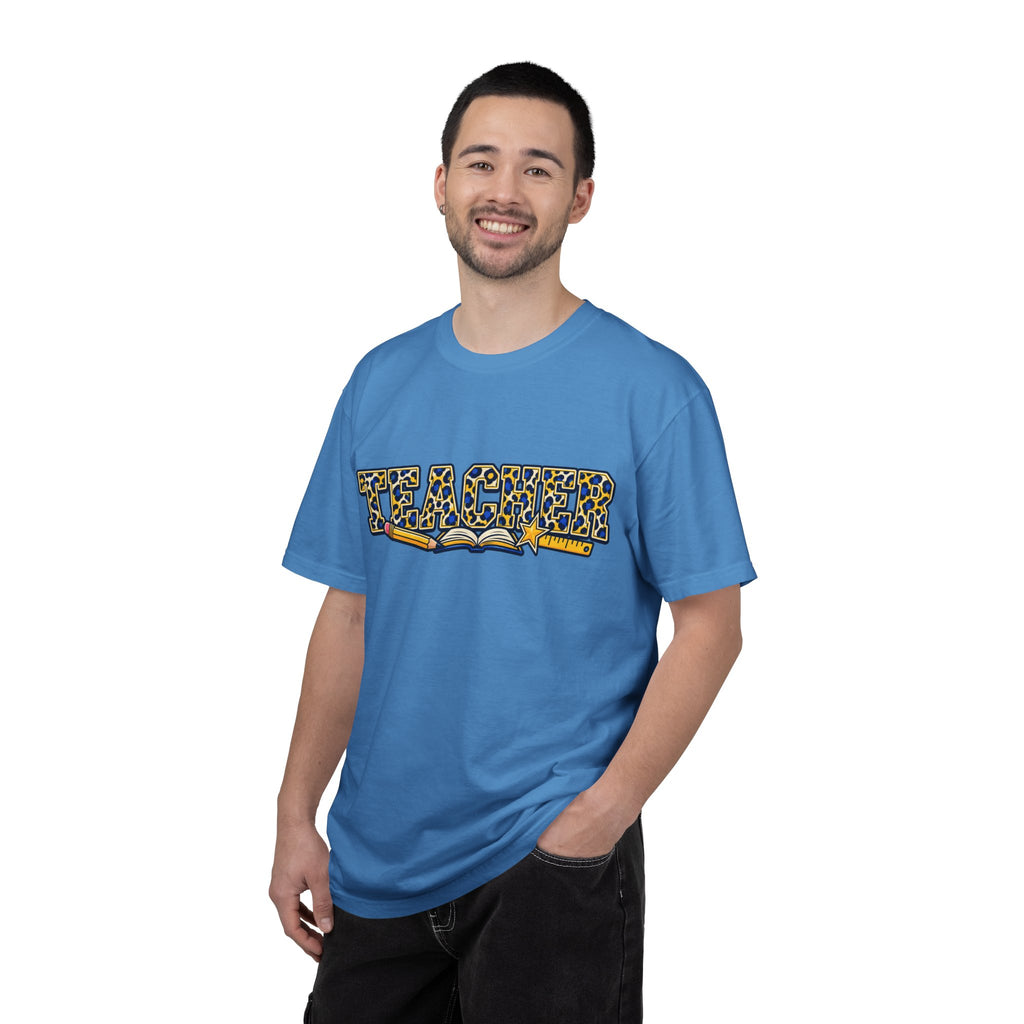 Leopard Print Teacher Comfort Colors® Heavyweight Tee 🍎✏️