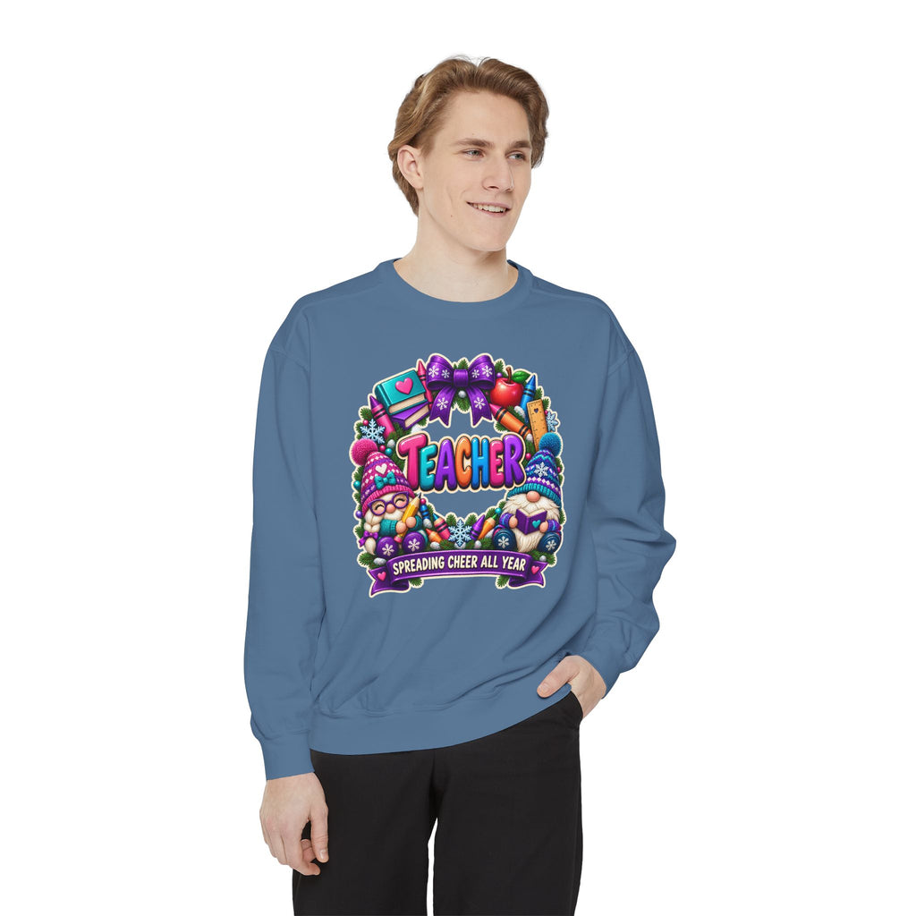 Teacher Spreading Gnomes Cheer All Year Christmas Sweatshirt