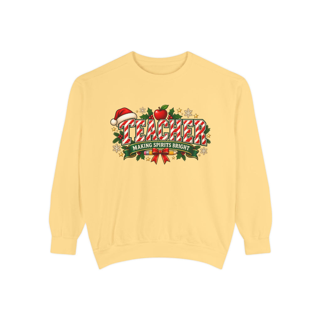 Teacher Making Spirits Bright Christmas Sweatshirt