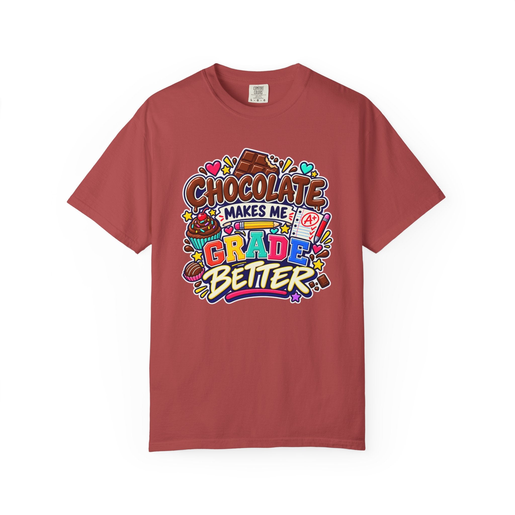 Chocolate Makes Me Grade Better Heavyweight Tee 🍫📚✏️