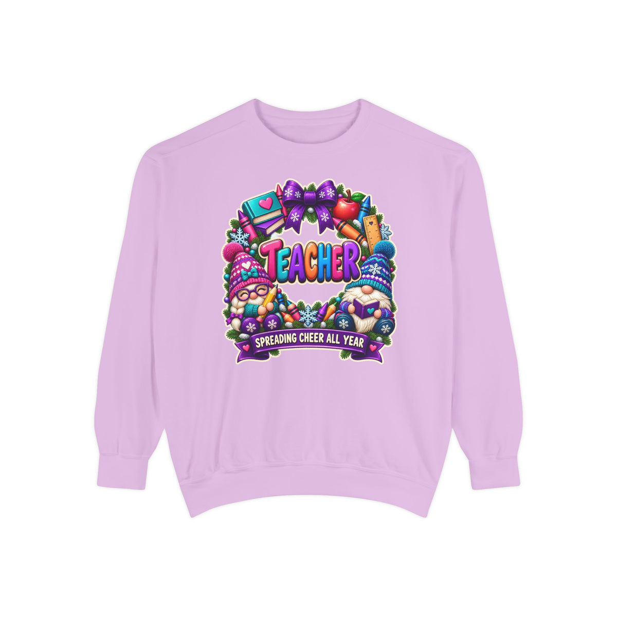 Teacher Spreading Gnomes Cheer All Year Christmas Sweatshirt