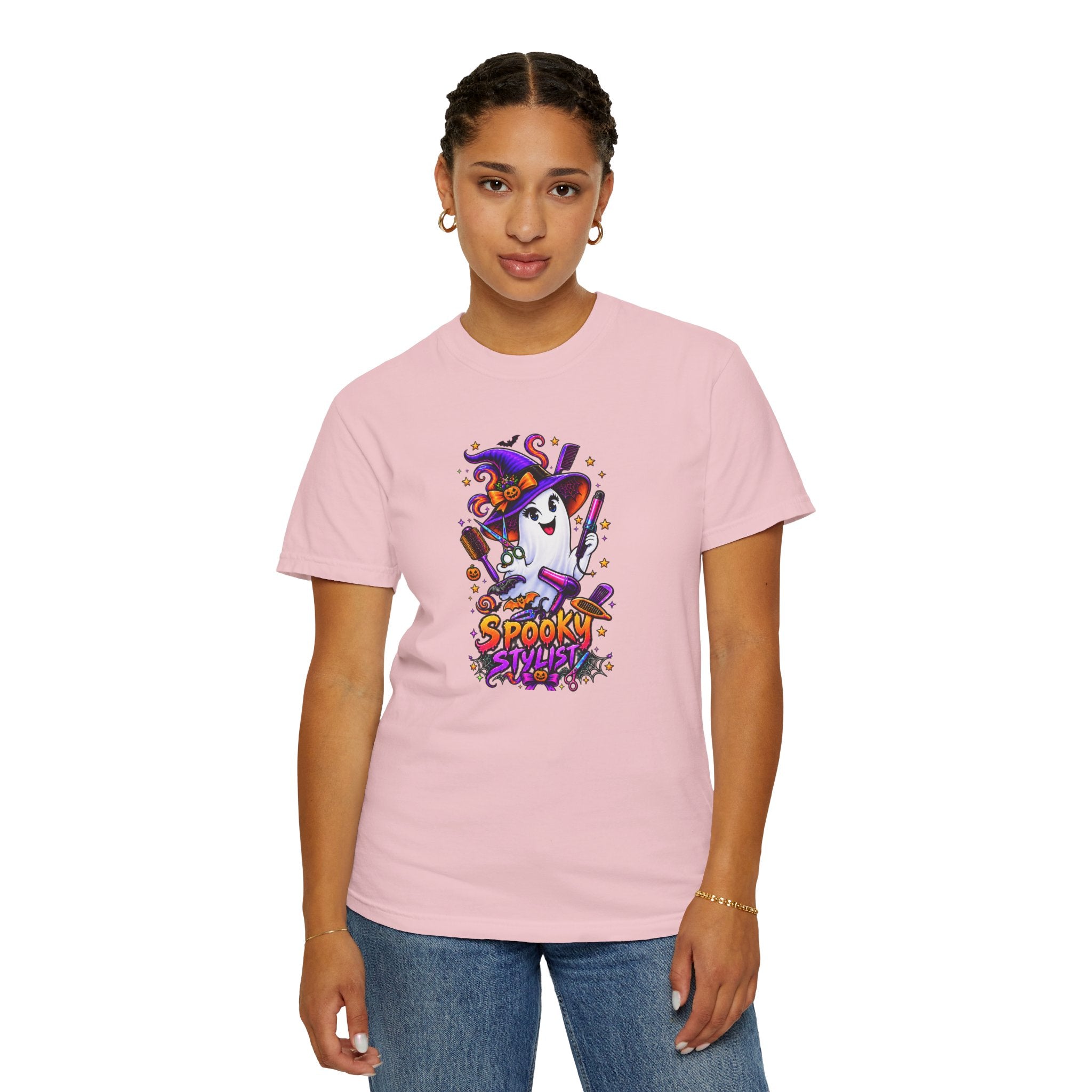 Spooky Stylist Halloween Tee – Adult Unisex Beauty Salon Party Shirt